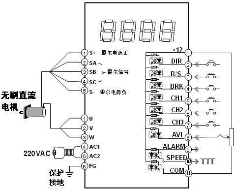 直流無刷驅(qū)動(dòng)器接線圖